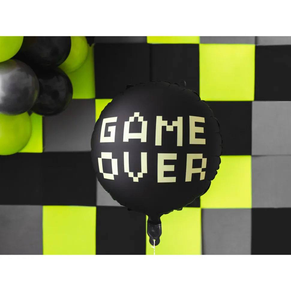 Folienballon Gamer Over - 45 cm - Schwarz