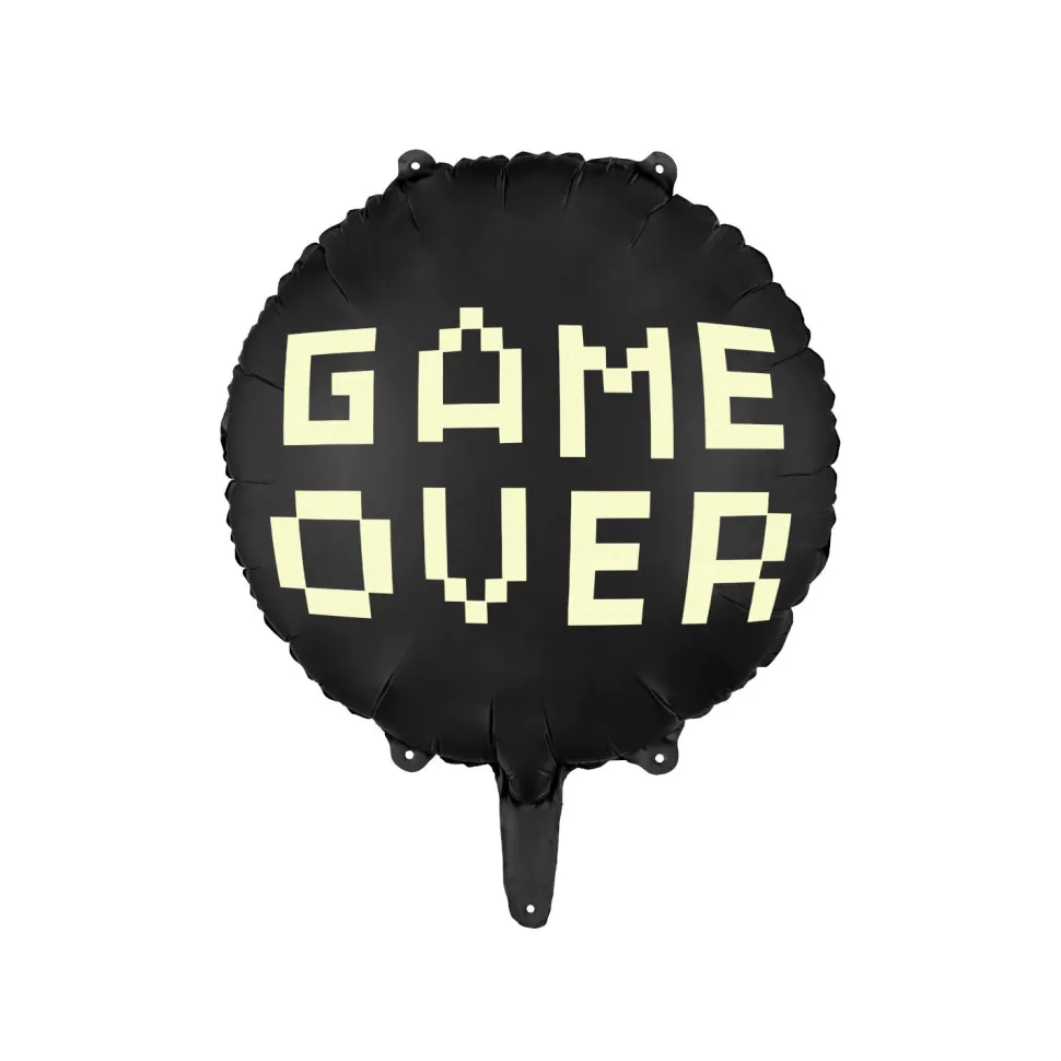 Folienballon Gamer Over - 45 cm - Schwarz