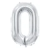 Folienballon Groß Zahl 0 - 86 cm - Silber