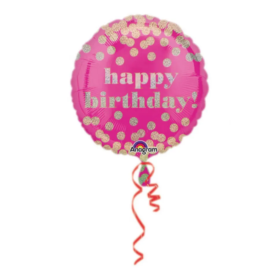 Folienballon Happy-Birthday / Herzlichen Glückwunsch Dotty, ca. 45 cm