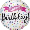 Folienballon Happy Birthday Banner Konfetti