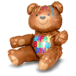 Folienballon Happy Birthday Bär, 43x48 cm