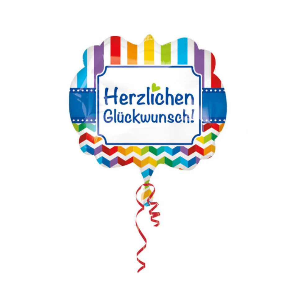 Folienballon Herzlichen Glückwunsch XL, 63 cm