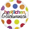 Folienballon Herzlichen Glückwunsch Dots 45 cm