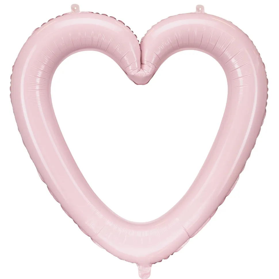 Folienballon Herzrahmen - 86 × 83,5 cm – Hellrosa