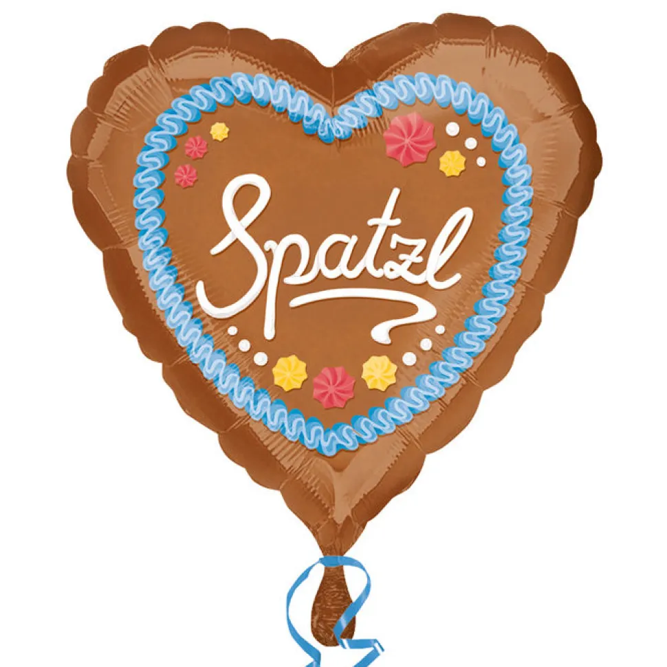Folienballon Herz, Spatzl, 45cm