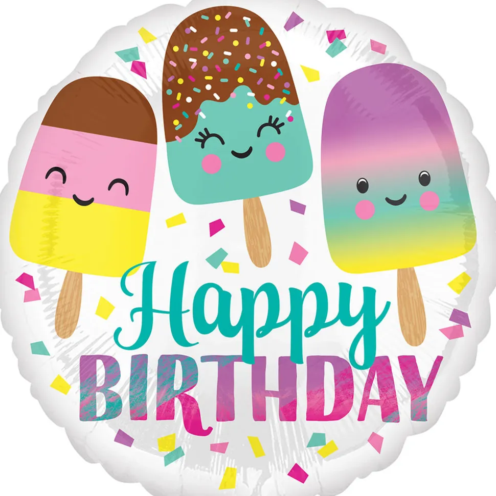 Folienballon Ice Cream Birthday, ca. 45 cm