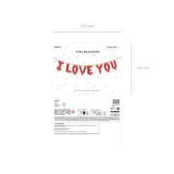 Folienballon I Love You – 260 × 40 cm – Rot