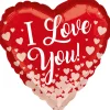 Folienballon I love You, Herz Rot-Rosé, 43cm