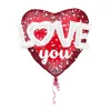 Folienballon Love You, Herz Rot 3D, 91x91cm