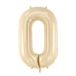 Folienballon Medium Zahl 0 - 72 cm - Beige