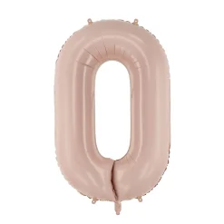 Folienballon Medium Zahl 0 - 72 cm - Dunkelbeige matt