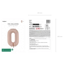 Folienballon Medium Zahl 0 - 72 cm - Dunkelbeige matt