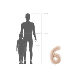 Folienballon Medium Zahl 0 - 72 cm - Dunkelbeige matt