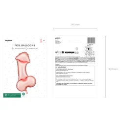 Folienballon Penis - 55,5 × 112 cm - Roségold