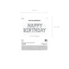 Folienballon Schriftzug Happy Birthday / Geburtstag – 340 × 35 cm – Silber