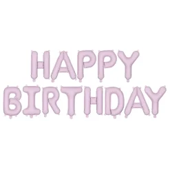Folienballon Schriftzug Happy Birthday / Geburtstag – 340 × 35 cm – Lila