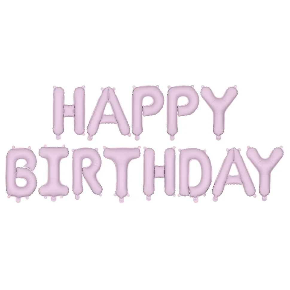 Folienballon Schriftzug Happy Birthday / Geburtstag – 340 × 35 cm – Lila