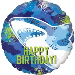 Folienballon Shark Happy Birthday