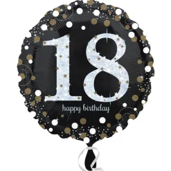 Folienballon Sparkling Birthday 18th, 45 cm
