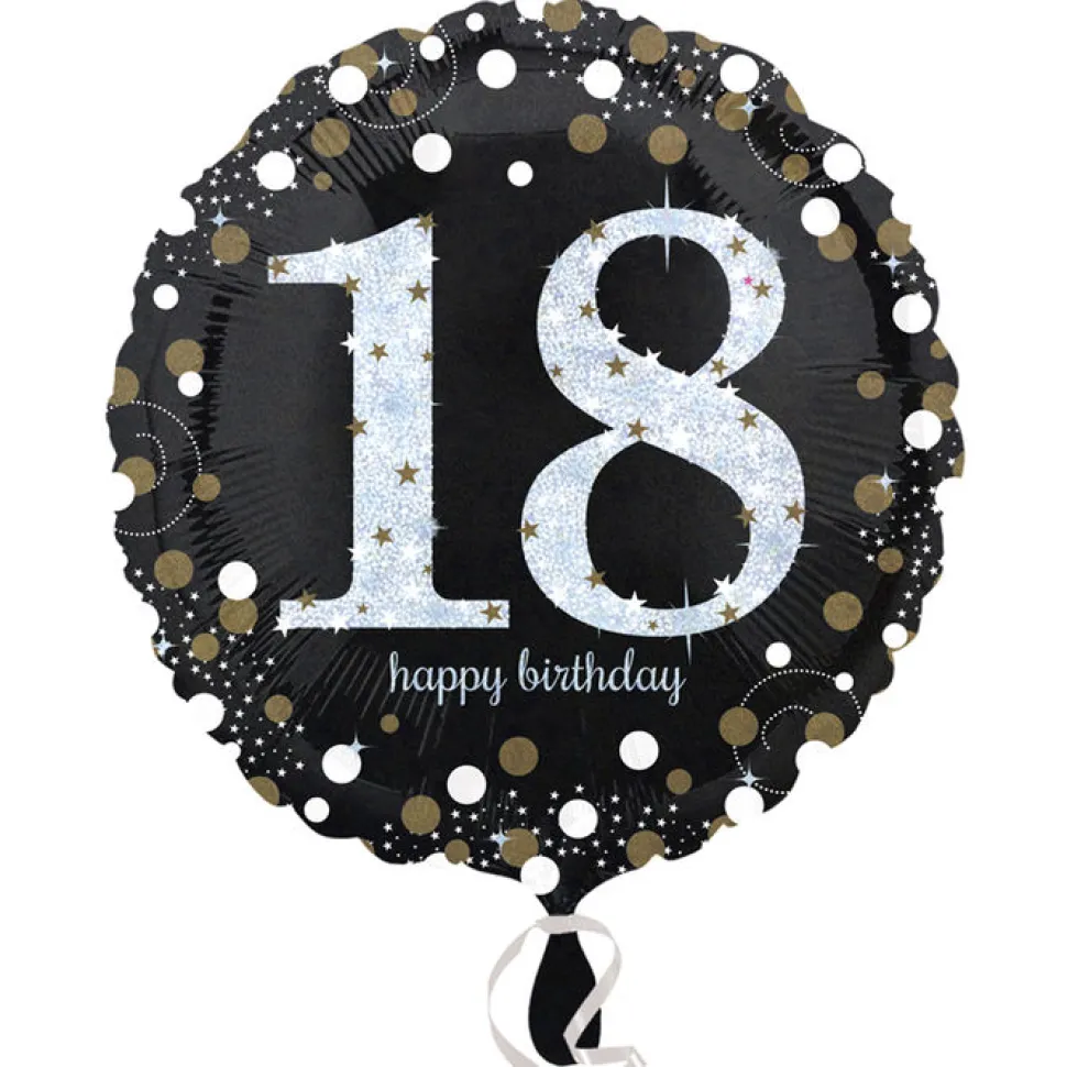 Folienballon Sparkling Birthday 18th, 45 cm