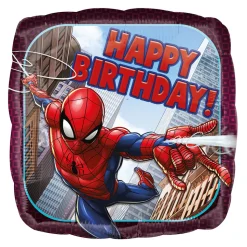 Folienballon Spiderman Birthday, ca. 43 cm