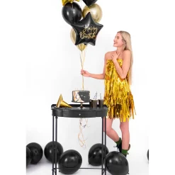 Folienballon Stern Happy Birthday / Geburtstag – 40 cm – Schwarz