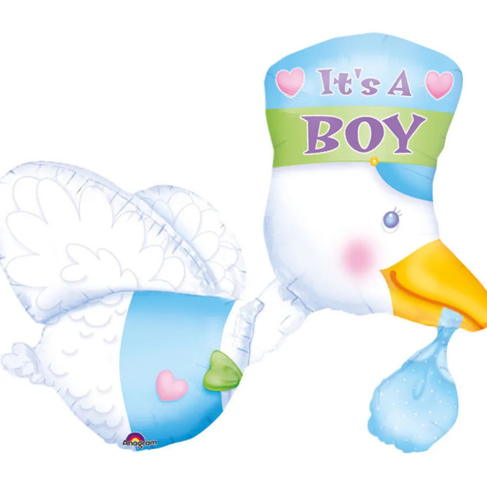 Folienballon Storch It's a Boy, 58x81 cm