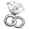 Folienballon Weddingrings, ca. 69x76 cm
