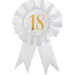 Geburtstags-Button / Rosette, 18 Jahre, Ø 8 x 15 cm
