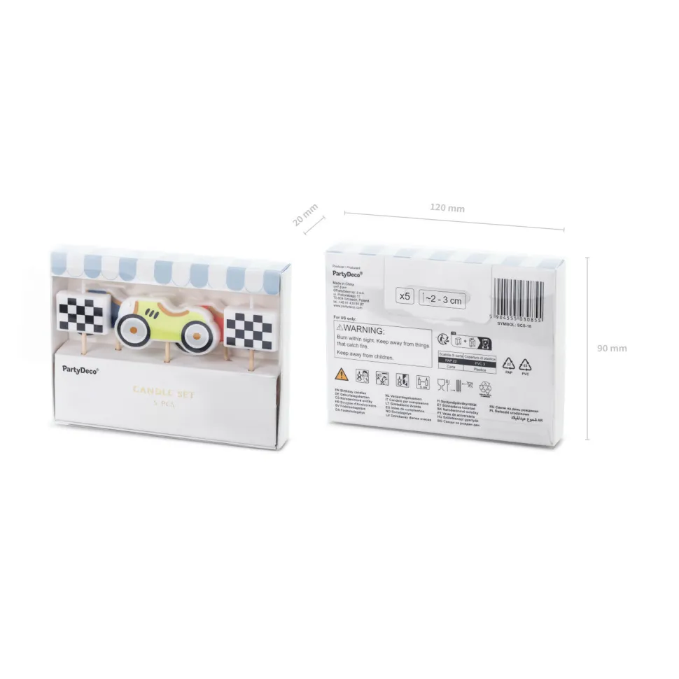 Geburtstagskerzen Rennautos – ca. 2 – 3 cm – Set mit 5 Stück