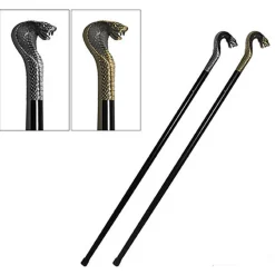 Gehstock / Spazierstock Schlange, gold, schwere Qualität