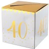 Geldbox 40. Geburtstag, gold-weiß, 20x20x20 cm