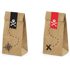 Geschenktüten aus Papier Piraten – 8x18 cm – 6 Stück