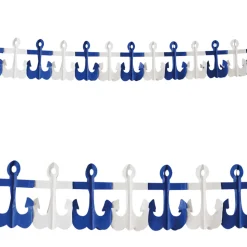 Girlande Anker blau-weiß, 3 m