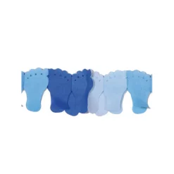 Girlande Füßchen blau aus Seidenpapier, 6 m