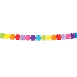Girlande Flower Power aus Papier, 4m, bunt