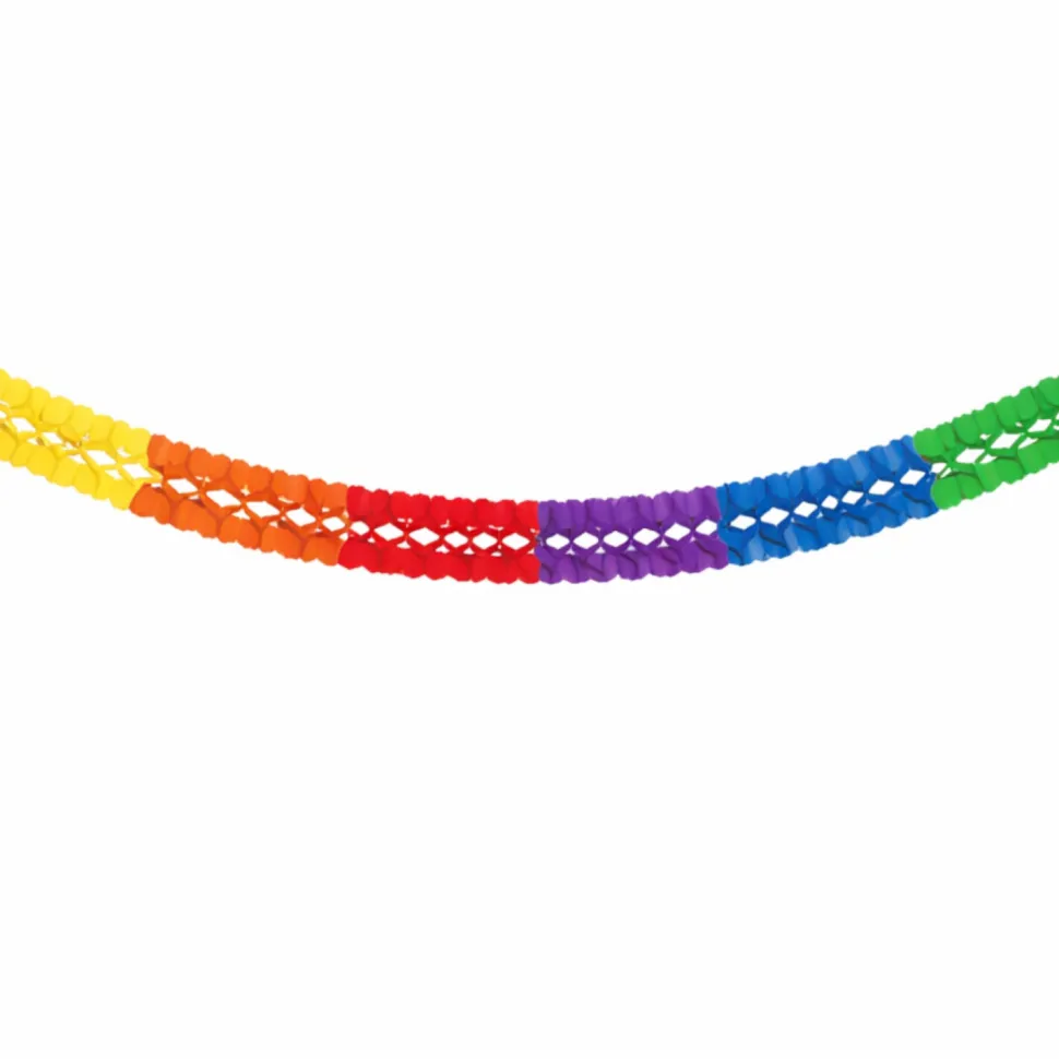Girlande Großraum, Regenbogen, Ø 16 cm, 10 m, schwer entflammbar