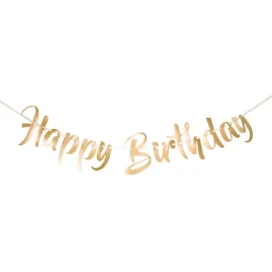 Girlande Happy Birthday gold glänzend, 1 m