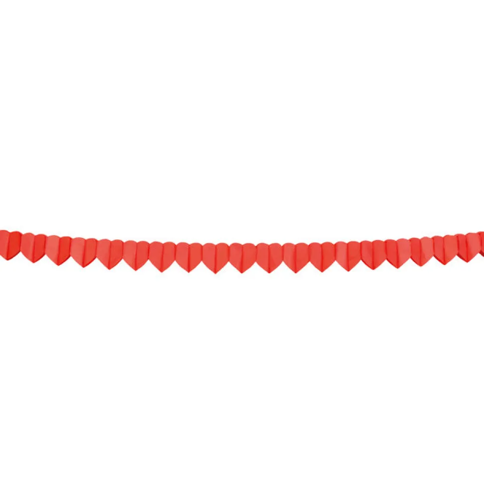 Girlande Herz aus Papier, 4m, rot