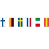 Girlande Nationen mit 14 Fahnen, je 12cm x 24cm, 4m, schwer entflammbar