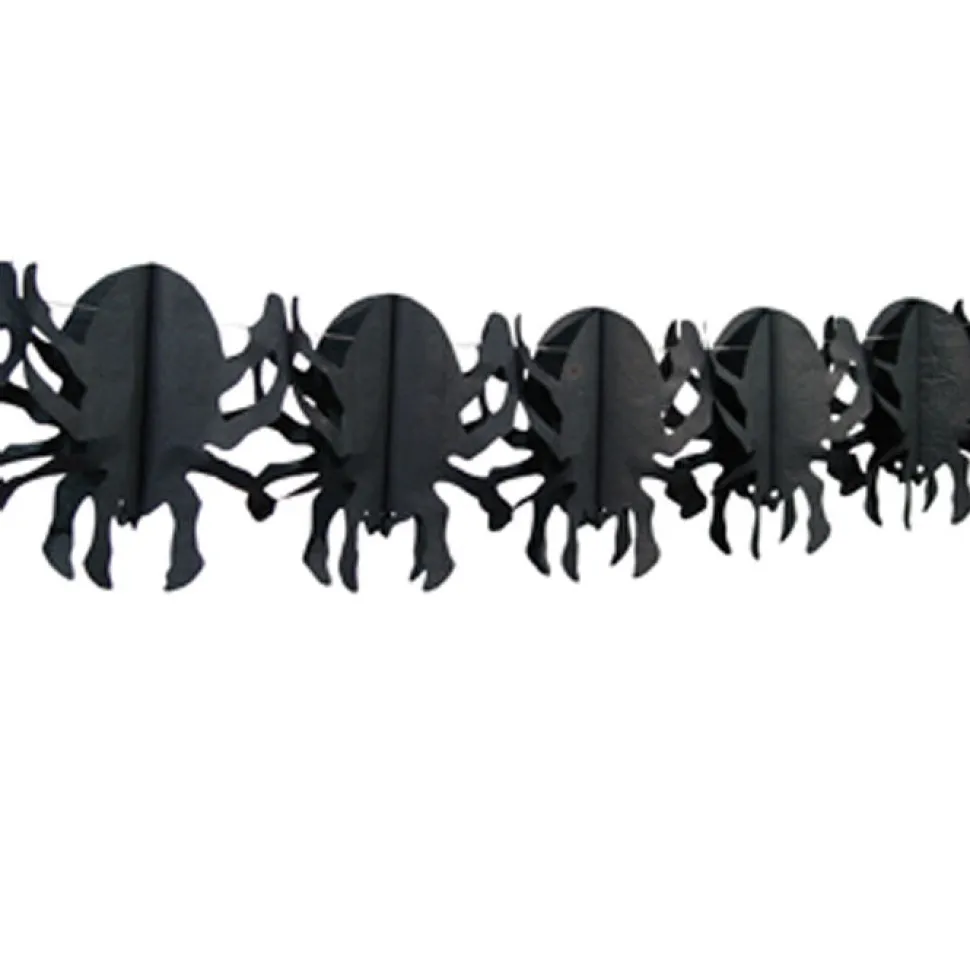 Girlande Spinnen aus Papier, schwarz, 4 m