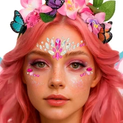 Glitzersteine fürs Gesicht, Charm, rosa