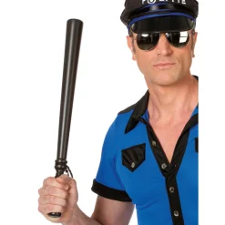 Gummiknüppel / Schlagstock mit Schlaufe, schwarz