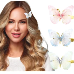 Haarclips Schmetterlinge, 5 cm, 6 Stück