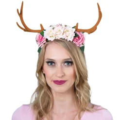 Haarreif Geweih mit Blumen