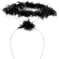 Haarreif Heiligenschein, schwarz mit Glitter