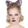 Haarreif Katze mit Wendepailletten rosa/silber