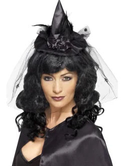 Haarreif Mini-Hexenhut, Schwarz