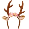 Haarreif Rentier, mit Ohren und Blumenschmuck